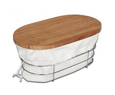 Inalsa 6336 Cesta panera con tabla cortapan, bambú, marrón