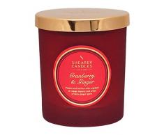 Shearer Candles Color Rojo y Jengibre perfumada Vela en Tarro con Tapa de Oro, Rojo
