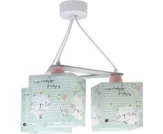 Dalber Lámpara Colgante 3 Luces Loving Cat, 60 W, Verde