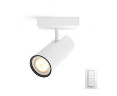 Philips Hue White ambiance Burrato - Foco LED blanco casquillo GU10 con mando regulable incluido, posibilidad de control inteligente con puente Hue (no incluido)