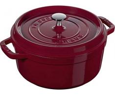 Staub 40502-294-0 - Olla redonda con tapa (24 cm, 2,8 L, 3,8 litros), color rojo