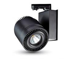V-TAC VT-4545 Foco de superficie Negro LED 45 W A - Punto de luz (Foco de superficie, 1 bombilla(s), LED, 45 W, 6000 K, Negro)