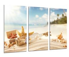 Poster Fotográfico Paisaje Mensaje en una Botella de Amor, Estrellas de Mar, Playa, Mar Tamaño total: 97 x 62 cm XXL