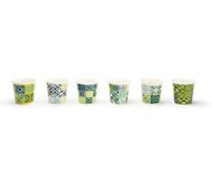 Excelsa Maiolica Yellow - Juego de 6 vasos de cafÃ©, porcelana, 90 ml.