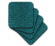 3dRose Azul Triángulo uno Dimensiones diseño - diseño de Mosaico de Cristal Suave Posavasos, Juego de 8 (CST 124753 _ 2)