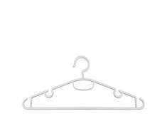 WAS 1428 375 - Percha de plÃ¡stico con Muescas y trabilla y Colgador para Corbatas y Cinturones (0,6 cm de diÃ¡metro, 37,5 cm x 16,5 cm), Color Blanco