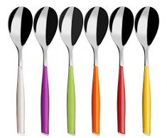 BUGATTI GLAA-021F07/6 Glamour - Juego de 6 cucharillas de cafÃ© (Acero y San, 16 x 20 x 3 cm), Multicolor