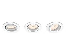 Philips MyLiving Donegal GU10, Focos Empotrables, Orientables, Iluminación Interior, color blanco, 3 piezas