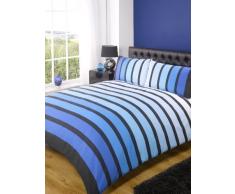 Soho Azul Rayas Funda de edredón Colcha Juego de Cama, Azul, tamaño único – Dormitorio Ropa de Cama