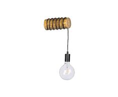 Homemania HOMBR_0160 Lámpara de Pared Foster, Aplique, Madera, Metal, Negro 20 x 8-12 x 8-12