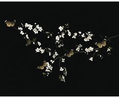 Ian Winstanley Pyramid International Lienzo Decorativo, diseño de Flores y Mariposas Lienzo Impresiones, poliéster, Multicolor, 40 x 50 cm