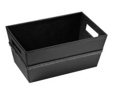 Premier Housewares - Caja Rectangular de almacenaje con Cenefa de pedrerÃ­a, Color Negro
