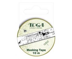 Toga MT16 Masking Tape Gabinete de Curiosités Washi Tape marfil 5,5 x 7 x 1,5 cm