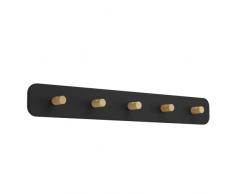 EGLO LED lámpara de pared Civitate, luz de pared con elemento de armario, iluminación de pared interior de metal en negro y madera en marrón, LED blanco cálido