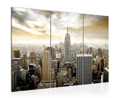Runa Art 603431a - Cuadro de pared (120 x 80 cm, lienzo XXL, 3 piezas, fabricado en Alemania, listo para colgar), diseÃ±o de Nueva York