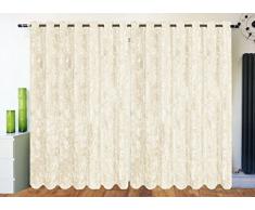 CUSHIONMANIA Cortinas con Ojales Totalmente, de Terciopelo con Forro para Cortinas Nuevo (66Â x 90), Color Crema