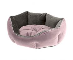 Ferplast Sofa Terciopelo Perro Gato Queen 60 Morado Gris, Negro, Mediano