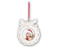 Zep - Bolas de Navidad para Fotos, Madera, Color Blanco, tamaño Grande
