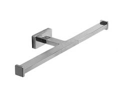 INDA Lea Portarrollos Doble para Papel higiÃ©nico, latÃ³n, Blanco, 8 x 31 x 3 cm