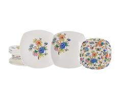 La Cija JardÃ­n Oriental Vajilla Bilbao de Porcelana 12 Piezas, Blanco, 23x23x14 cm