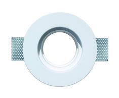 onlineplaster 806 Aled foco de techo empotrable redondo yeso 6 W blanco natural 10 x 10 cm