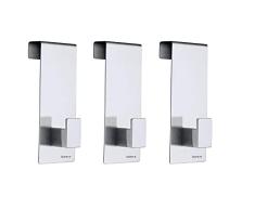 blomus VELIO Juego de Ganchos para Puerta Menoto, Metal, Plata, 5 x 4.3 x 12.1 cm, 3