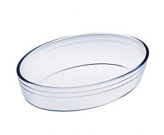 San Ignacio Q3009 Fuente ovalada 35x24x6cm 3 litros borosilicato mediterrÃ¡neo, Vidrio Templado