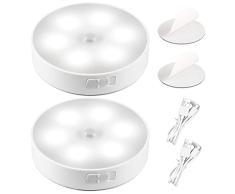 Livired Luz Nocturna Sensor Movimiento, 2Pack USB Recargable Luz Noche LED, para Sala de bebés, Armarios,Pasillo, Escalera, Sótano, Cocina (Blanco)