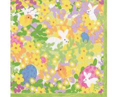 Caspari Bunny Meadow Servilleta de Papel con diseÃ±o de Conejo, Multicolor, 16.5 x 16.5 x 3 cm, 20