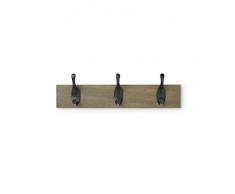 AmazonBasics - Perchero de madera de pared, 3 ganchos modernos 34 cm, Madera noble