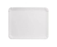 Tessera Bio Products QXH1620 - Platos de papel rectangulares, color blanco, 16 cm de ancho, 20 cm de largo, 250 unidades