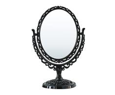 Desconocido Schones Geschaft - Espejo de Maquillaje de 2 Caras, Espejo Giratorio Vintage para tocador, Espejo cosmético, Espejo Ovalado de Doble Cara para Escritorio (Negro)