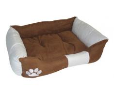 BUNNY BUSINESS - Cama para Perro de Piel sintÃ©tica, Muy Suave, tamaÃ±o Extra Grande, 106,7Â cm, Color marrÃ³n/Blanco