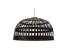 Phuket 40 - Lámpara colgante de bambú, 60 W, color negro, diámetro 40 x altura 22 cm