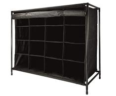 Jocca OR053 Organizador de Zapatos para 16 Pares, TNT, Negro, 843566 cm