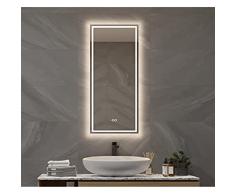 Schaere Espejo de baÃ±o con iluminaciÃ³n LED Regulable con Cambio de Color y calefacciÃ³n por Espejo, 40 x 90 cm, Serie 6040