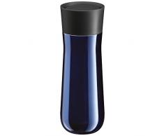 WMF Impulse Termo - Taza térmica, acero inoxidable, 350 ml, con cierre automático, apertura 360°, mantiene las bebidas calientes 8 horas o frÃas 12 horas, color azul
