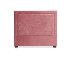 Menzzo Meghan cabecero de Cama, Terciopelo, Rosa, 146Â 