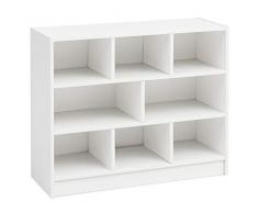 Wohnling WL5.819 - Estantería de Madera (80 x 68,5 x 29,5 cm), Color Blanco
