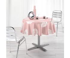 LHarmonie Du Décor - 1721540, Mantel Redondo, 180 Cm, Platine, Poliéster Estampado Plata, Rosa
