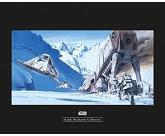 Komar Wandbild Von Star Wars Classic RMQ Hoth Battle Snowspeeder | Kinderzimmer, Jugendzimmer, Dekoration, Kunstdruck | ohne Rahmen | WB145-50x40 fotomural, carbÃ³n