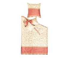 Bassetti Oplontis - Juego de Funda nórdica y Funda de Almohada de satén, Rojo, 200x200 cm (2X 80x80 cm)