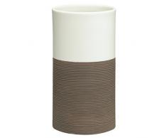 Sealskin Vaso para Cepillo de Dientes Doppio, 6.9 x 6.9 x 12.6 cm, Porcelana, Marrón