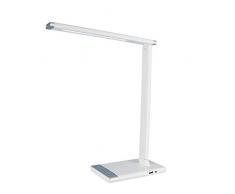JANDEI - Lámpara Escritorio LED Con Carga USB Para Móvil, Lámparas Mesita de Noche, Luz de Lectura Flexo Táctil, 3 Tonos de Color, Intensidad Regulable. Función Noche Y Modo Lectura.