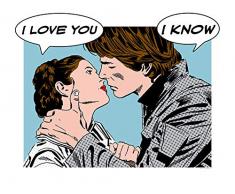 Komar Wandbild Von Star Wars Classic Comic Quote Leia Han | Kinderzimmer, Jugendzimmer, Dekoration, Kunstdruck | ohne Rahmen | WB117-50x40 fotomural, carbón