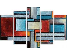 Legendarte RectÃ¡ngulos de Color ImpresiÃ³n Digital sobre Lienzo, cm. 150x100 (5 Panels)