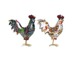Figura Decorativa de la Marca DKD Home Decor Metal Resina Gallo (2 Piezas) (15 x 5 x 17 cm) (Referencia: S3019742)