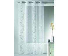 Homemaison Visillo de estamilla Bordado, fantasÃ­a, 100% poliÃ©ster, Gris, 140 x 260 cm, 140_x_260_cm