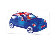 MSV Alfombra DE Bano Blue XS 45 X 75 CM, Microfibra, Multicolor, 75x45x0.5 cm