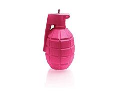 Candellana Hecho a Mano Grenade Vela de Regalo - Divertida - Vela Decorativa - Decoración del Hogar - Regalos para Amigos - Mecha de Algodón - Tiempo de Quemado 12h - Vela Dark Pink